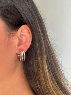 Brinco Argola Tripla - Julie Joias