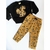 CONJUNTO ESQUILO PRETO COM MARROM FLORIDO - PELUCIADO - comprar online