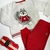 CONJUNTO PELUCIADO ESQUILO UNIVERSITÁRIO EM MESCLA WHITE COM VERMELHO - comprar online