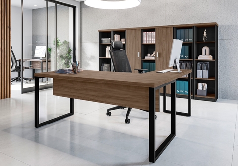Mesa Modena em L com pés Metalon - comprar online