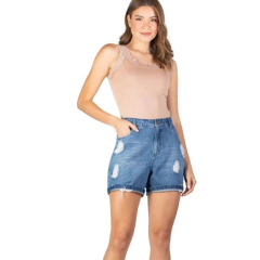 Bermuda Jeans Feminina com Cintura Alta MOM – Muito Mais jeans