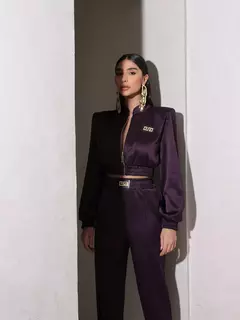 Conjunto em Cetim Jaqueta e Calça Bomber Kady - Splash Boutique