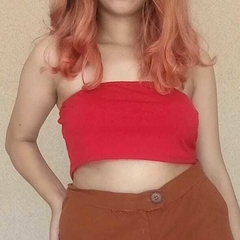 Cropped top faixa na internet