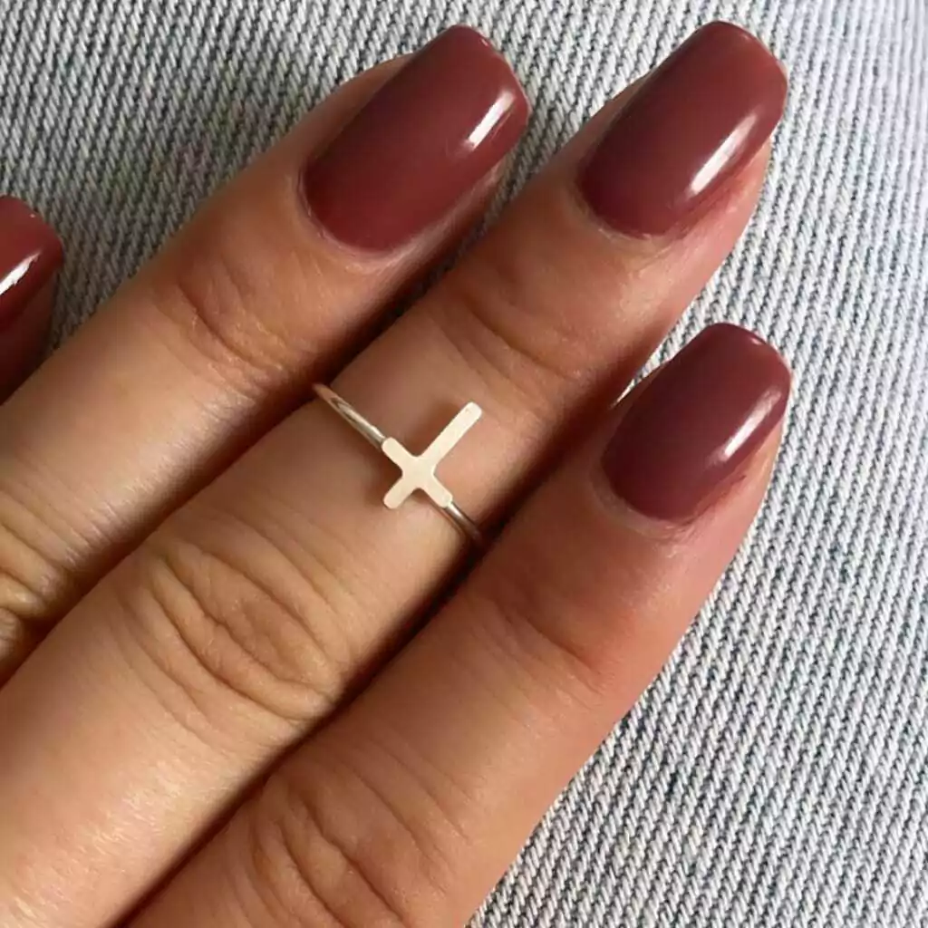 Anel falange Cruz lisa