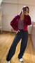 JACKET DE PAÑO BORDO - comprar online