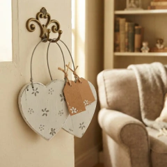 Par de Corazones Decorativos de MDF | Colgantes Artesanales