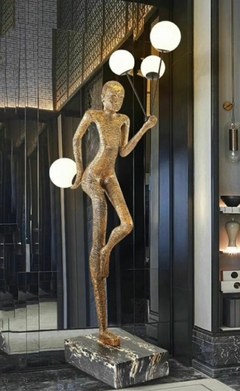Escultura contemporânea com luminária balão - Binnaz Shop 