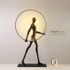 Escultura moderna com luminária redonda - Binnaz Shop 