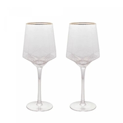 Par de Taças Cristal com Fio de Ouro 600 ml