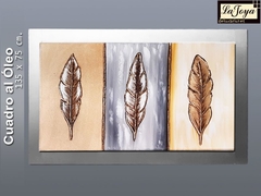 Cuadro decorativo - Plumas Doradas MSW-016 - comprar en línea