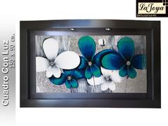 Cuadro Decorativo Flores Turquesa N-099