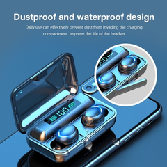 Fone De Ouvido Bluetooth 5.0 Estéreo Intra-Auricular Esportivo F9 TWS