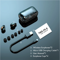 Fone De Ouvido Bluetooth 5.0 Estéreo Intra-Auricular Esportivo F9 TWS - loja online