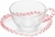 Xícara Pra Café Com Pires Cristal Coração Borda Rosa 80ml - comprar online