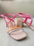 Sandália nude pink salto bloco 2 tiras - comprar online