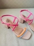 Sandália nude pink salto bloco 2 tiras - loja online