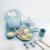 8 Peças-Kit Introdução Alimentar Bebê Silicone Prato Talher
