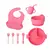 Kit Introdução Alimentar de silicone e madeira de bambu, 8 Pçs