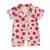 Pijama Romper Longo Baby Girl Bow/Morango, Botão, Lapela, 0-18 m - loja online