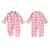 Pijama Romper Longo Baby Girl Bow/Morango, Botão, Lapela, 0-18 m - loja online