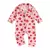 Pijama Romper Longo Baby Girl Bow/Morango, Botão, Lapela, 0-18 m - BABY CLOSET