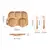 1 | 2 Pçs Conjunto De Alimentação Placa De Bambu Para Bebês Colher, Garfo Silicone - comprar online
