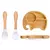 3 Peças Kit Introdução Alimentar Bambu Placa De Sucção