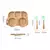 1 | 2 Pçs Conjunto De Alimentação Placa De Bambu Para Bebês Colher, Garfo Silicone - loja online