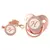 26 Letras Chupeta Bebê Silicone Clipe Rosa Ouro bling