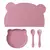 Imagem do 4Pçs-Conjunto de Pratos para Bebês em Silicone, Impermeável, Sucção, Urso