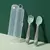 2 Pçs-Conjunto Talheres Colher, Garfo de Comida Cabo Flexível torto - BABY CLOSET