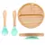 Imagem do 3 Peças Kit Introdução Alimentar Bambu Placa De Sucção