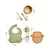 Kit Introdução Alimentar Placa de jantar de madeira de bambu, 7 Pçs