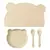 4Pçs-Conjunto de Pratos para Bebês em Silicone, Impermeável, Sucção, Urso - BABY CLOSET