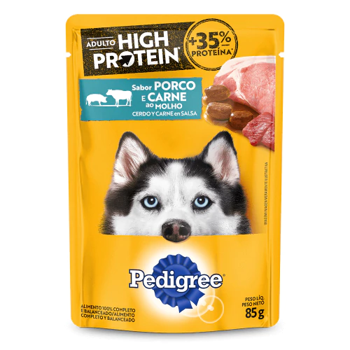 PEDIGREE HIGH PROTEIN PORCO E CARNE 85G visto