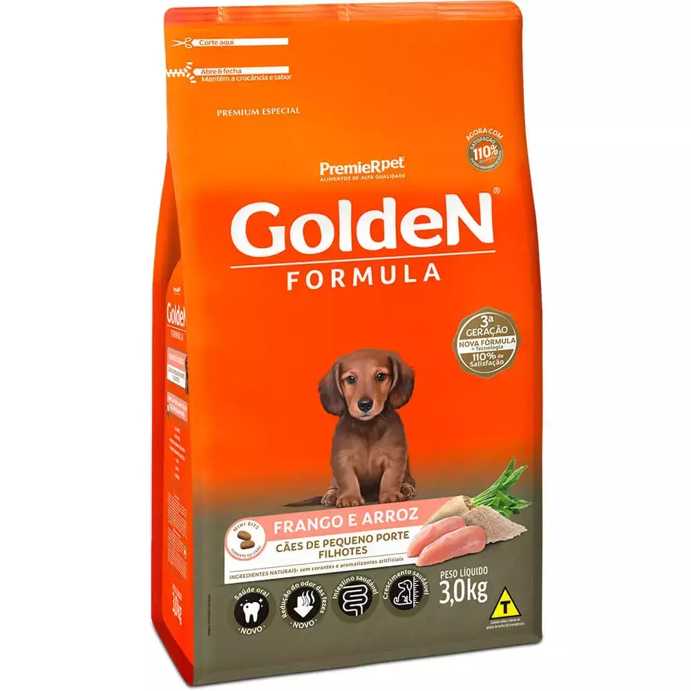 GOLDEN FORM CAES FILHOTE FRANGO MINI BITS 3 KG
