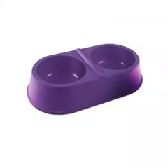 COMEDOURO DUPLO PATINHAS M G 2000ML LILAS