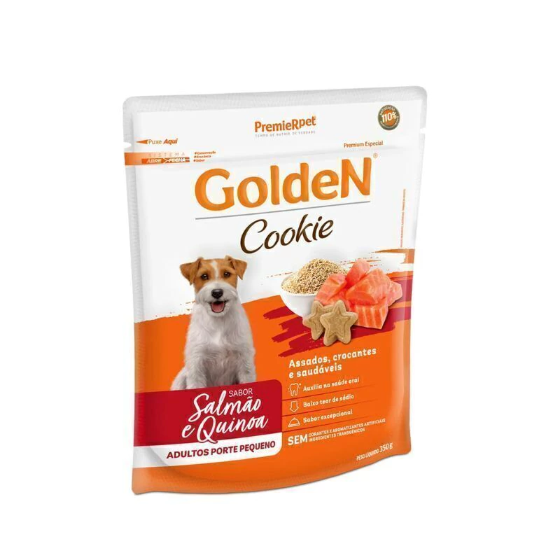 BISCOITO GOLDEN COOKIE CAES AD PEQ PORTE SALMAO E QUINOA 350 G