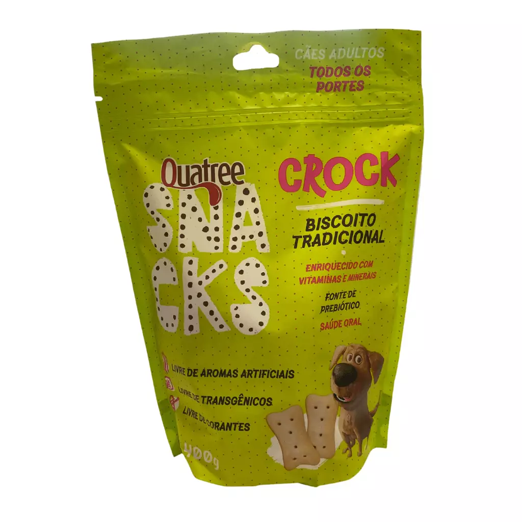 BISCOITO QUATREE SNACKS CROCK TRADI. 400g