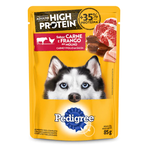 PEDIGREE HIGH PROTEIN CARNE E FRANGO 85G visto