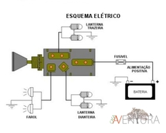 KIT DE BOTÃO DO PAINEL LIMPADOR LUZES MILHA LUZ INTERNA E LUZ DE RÉ COM CHAVE JEEP RURAL F75 F100 D10 C10 C14 BUGGY na internet