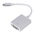 Conversor Tipo C para VGA com conector prateado e cabo branco.