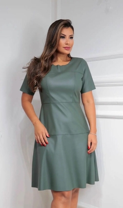 Vestido Lete em couro eco - Santinhas boutique