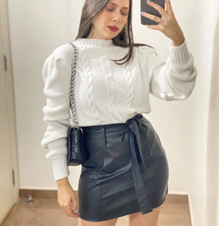 Mini saia laço couro eco - comprar online