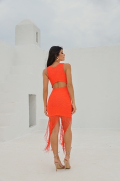 Vestido franja abertura - Santinhas boutique