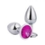 Plug Anal Pequeno Cromado Com Pedra Colors - Magenta - comprar online