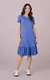 Vestido Simone Mid Básico na Malha Conforto - Azul Tatá Martelo - comprar online