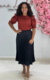 Saia Rute Plissada Acetinada - Dona Look Moda Evangélica 