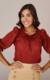Blusa Ana 2/4 com Cordão para Amarração e Babado - comprar online
