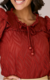 Blusa Ana 2/4 com Cordão para Amarração e Babado na internet